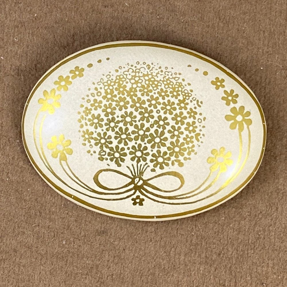 Vintage Michaela Frey Floral Enamel Art Nouveau